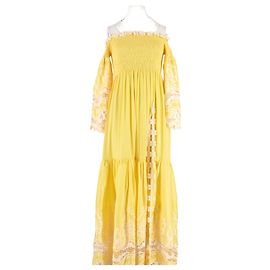 Autre Marque ANTICA SARTORIA Yellow Long Dress Yellow