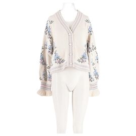 Autre Marque Cárdigan de corte recto blanco LOVE SHACK FANCY Blanco