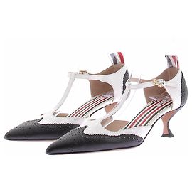 Thom Browne White Leather Pumps Size 38 White