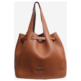 Prada Saco tote Dynamique em couro granulado castanho Marrom