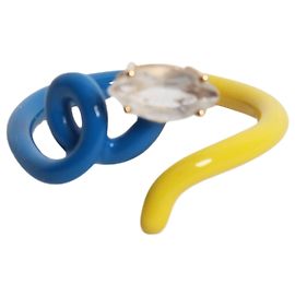 Autre Marque Blue and yellow vine ring Blue Yellow