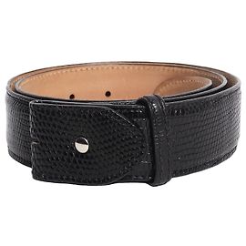 Autre Marque Black mock lizard belt Black