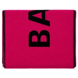 Balenciaga Wollschal in Rosa mit Logo Pink