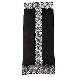 Autre Marque Écharpe châle noire avec bordure en dentelle Noir