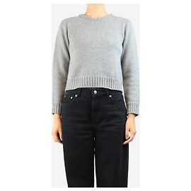 Céline Pull court en cachemire gris - size M Gris