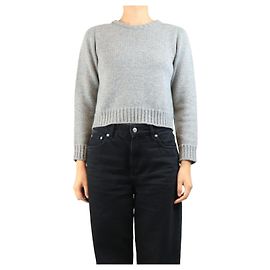 Céline Grey cropped cashmere jumper - size M Grey