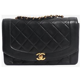 Chanel Bolsa de aba Diana 1991 Navy Azul marinho