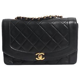 Chanel Bolsa de aba Diana 1991 Navy Azul marinho