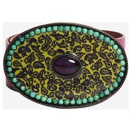 Etro Pink stone buckle belt Pink