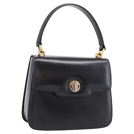 GUCCI Hand Bag Leather Black Gold Tone Altro