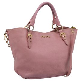 Miu Miu Sac à main en cuir 2way Rose Or Autre