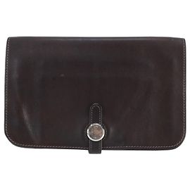 Hermès Hermes Dogon GM Leder Bi-fold Geldbörse Braun