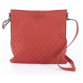 Gucci GG Canvas Leder Schultertasche Rot