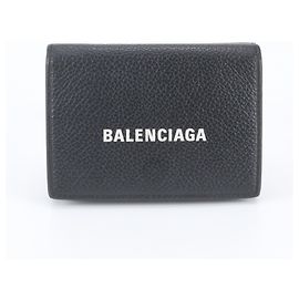 Portafoglio tri-fold in pelle Balenciaga Nero