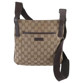 Sac à épaule Gucci en toile GG et cuir Marron