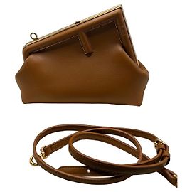 Fendi Peekaboo Brown Leather Handbag Brown