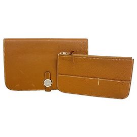 Hermès Hermes Dogon GM Long Wallet in Gold Togo Leather Golden