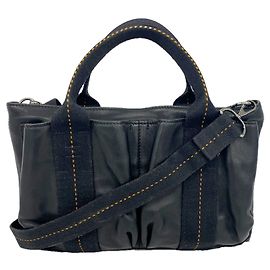 Hermès Borsa a mano orizzontale in pelle Hermes Caravan Nero