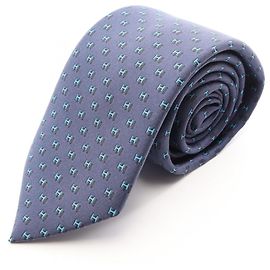 Hermès Corbata Hermes H Shadow en seda azul marino Azul marino