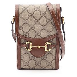 Bolso Mini Gucci Horsebit 1955 Castaño Beige