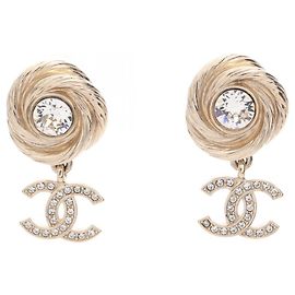 Boucles d'oreilles puces Chanel L25S Coco Mark Doré Autre