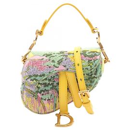 Christian Dior Dior Saddle Bag Micro Mehrfarben Grün Gelb