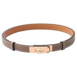 Hermès Cintura Hermes Kelly in pelle Epsom Marrone D'oro