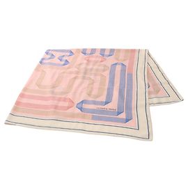 Hermès Carré Géant Hermes 140 Rubans Rose Blanc Multicolore