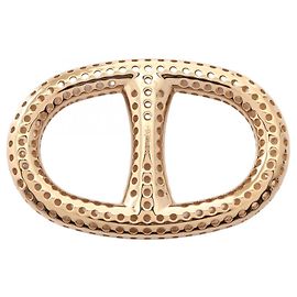 Hermès Anello per foulard Hermes Chaine d'Ancre Perforé color oro D'oro