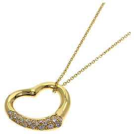 Autre Marque Tiffany & Co. Open Heart Half Pave Diamond Halskette Andere