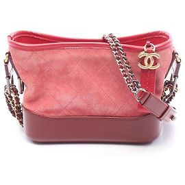 Chanel Gabrielle de Small Hobo Shoulder Bag Red Dark red