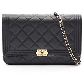 Chanel Boy Matelassé Shoulder Bag Black