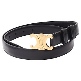 Céline Celine Triomphe Medium Ledergürtel Schwarz