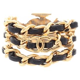Anillo Coco Mark Band Chanel Negro Dorado