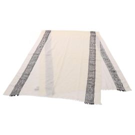 Stole Chanel Coco Mark Logo Noir Blanc