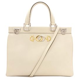 Gucci 564714 Zumi Medium Top Handle 2-Way Handbag Branco