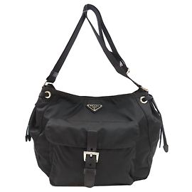 Borsa a tracolla Prada in nylon Nero