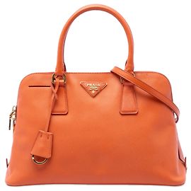 Bolso Satchel Prada Orange Medium Saffiano Lux Promenade Naranja