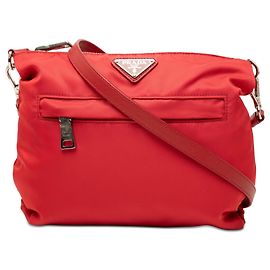 Sac crossbody Prada en Tessuto rouge avec fermeture éclair Rouge