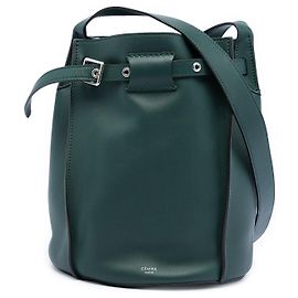 Céline Celine Big Bag Bucket Crossbody em couro verde Verde Verde escuro