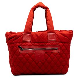 Chanel Red Medium Quilted Nylon Coco Cocoon Tote Red