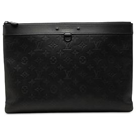 Louis Vuitton Black Monogram Shadow Discovery Pochette Nero