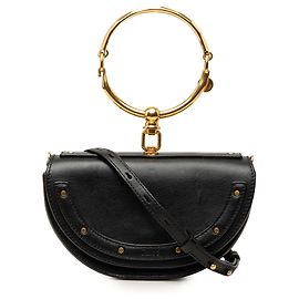 Sac Satchel Nile Mini en cuir de veau noir Chloé Noir