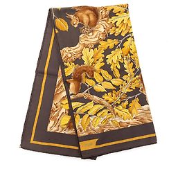 Foulard di seta Hermès Black Casse Noisette 90 Nero