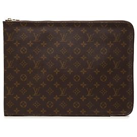 Louis Vuitton Brown Monogram Poche Documents Portfolio Braun