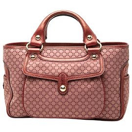 Céline Celine Pink Macadam Canvas Boogie Handbag Pink