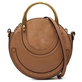 Chloé Brown Small Calfskin and Suede Pixie Satchel Brown