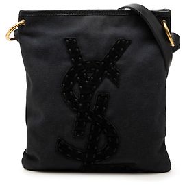 Autre Marque Saint Laurent Black Denim Monogram Kahala Crossbody Nero