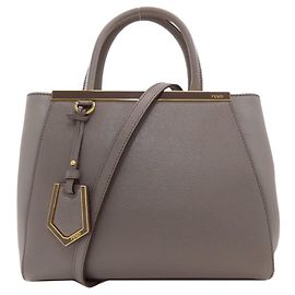Bolsa de mão Fendi 2Jours 2-Way em couro cinza Marrom
