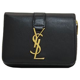 Yves Saint Laurent Cassandra Bi-fold Geldbörse Schwarz